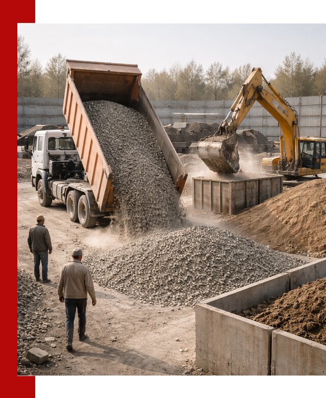 Доставка нерудных материалов с погрузкой и разгрузкой в Зиме