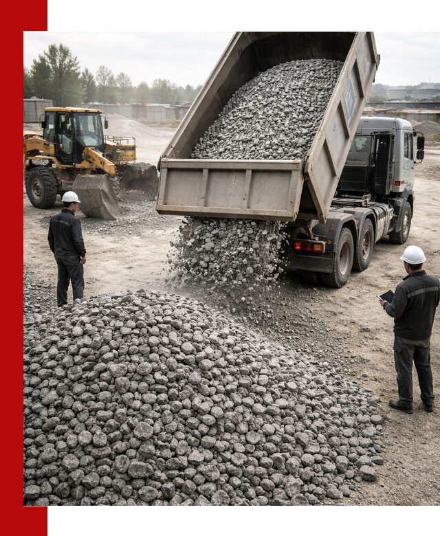 Доставка гранитного щебня фракции 20-40 в Зиме