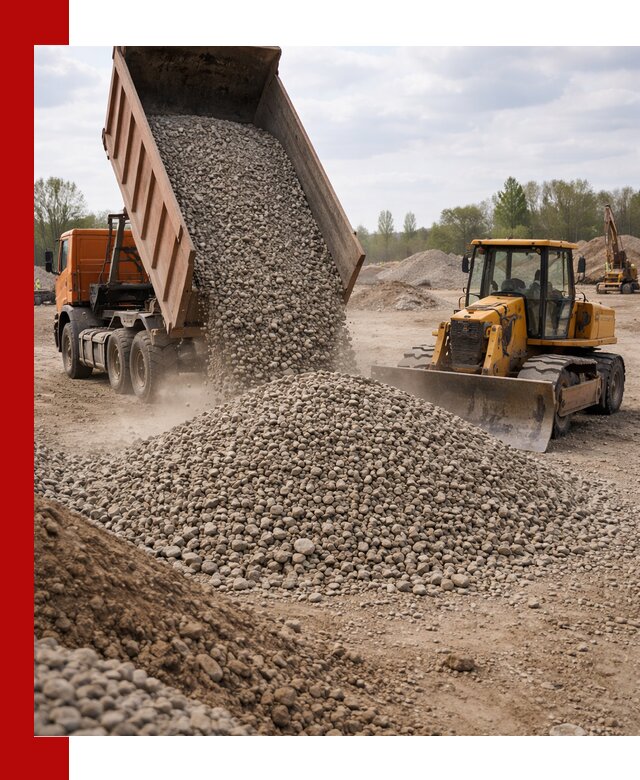 Доставка гравийного щебня фракции 40-70 в Зиме