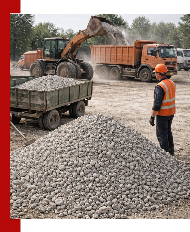 Доставка известнякового щебня фракция 20–40 в Зиме