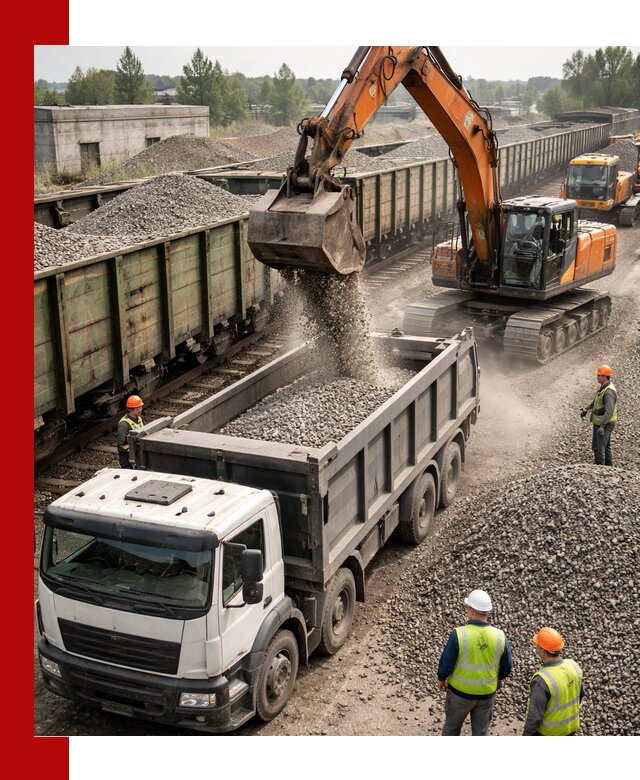 Железнодорожный щебень фракция 25–60 для поставок в Зиме