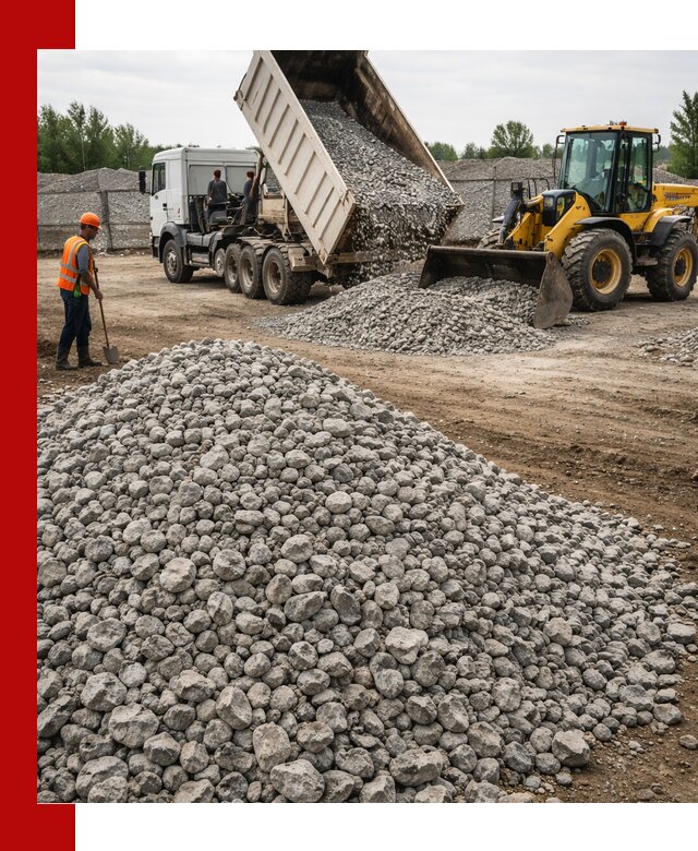 Доставка бетонного щебня фракции 40-70 в Зиме