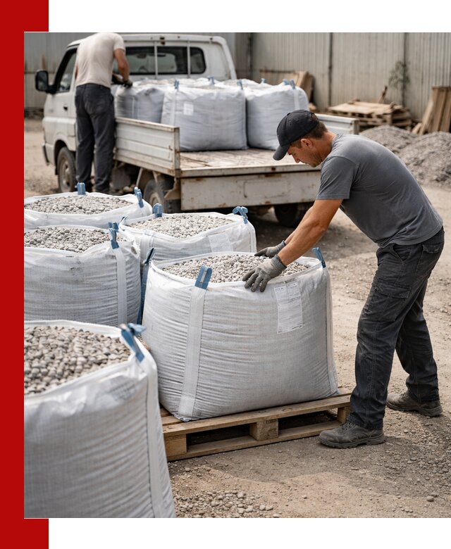 Доставка щебня в мешках по выгодным ценам в Зиме