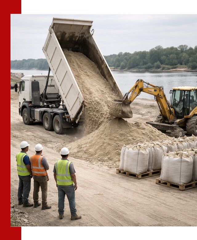 Доставка речного песка в Зиме самосвалами и погрузкой