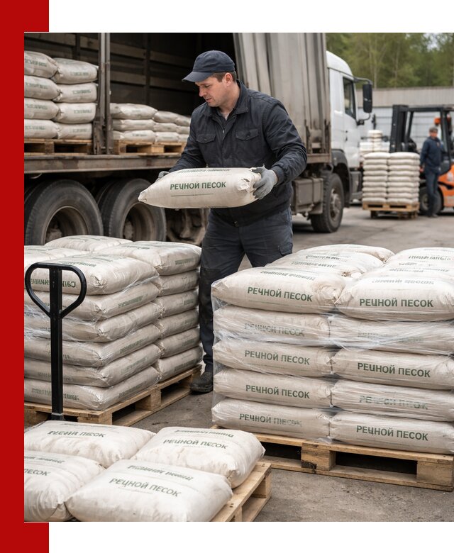 Речной песок в мешках с доставкой в Зиме
