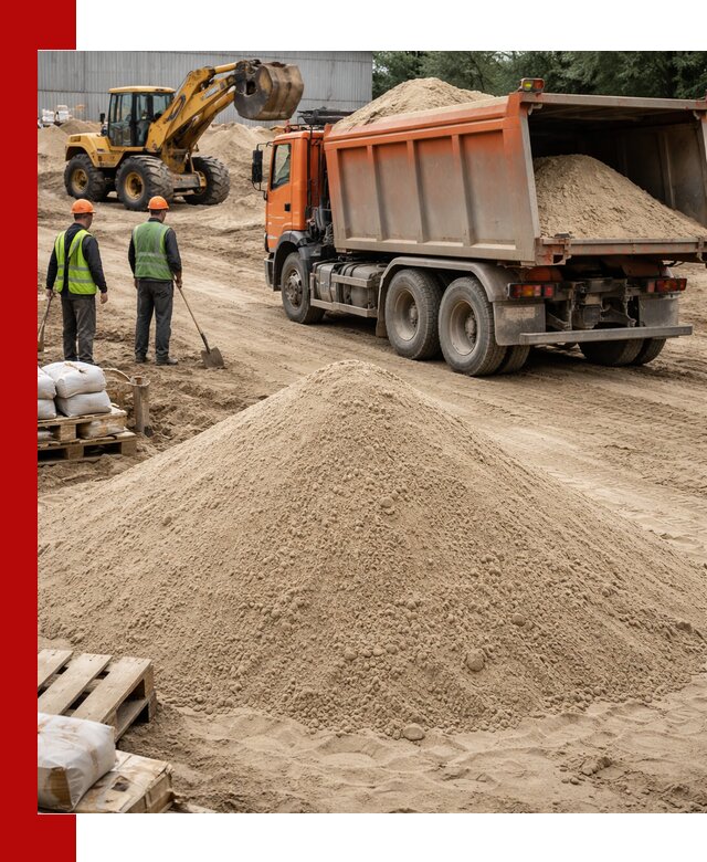 Доставка и продажа мытого речного песка в Зиме