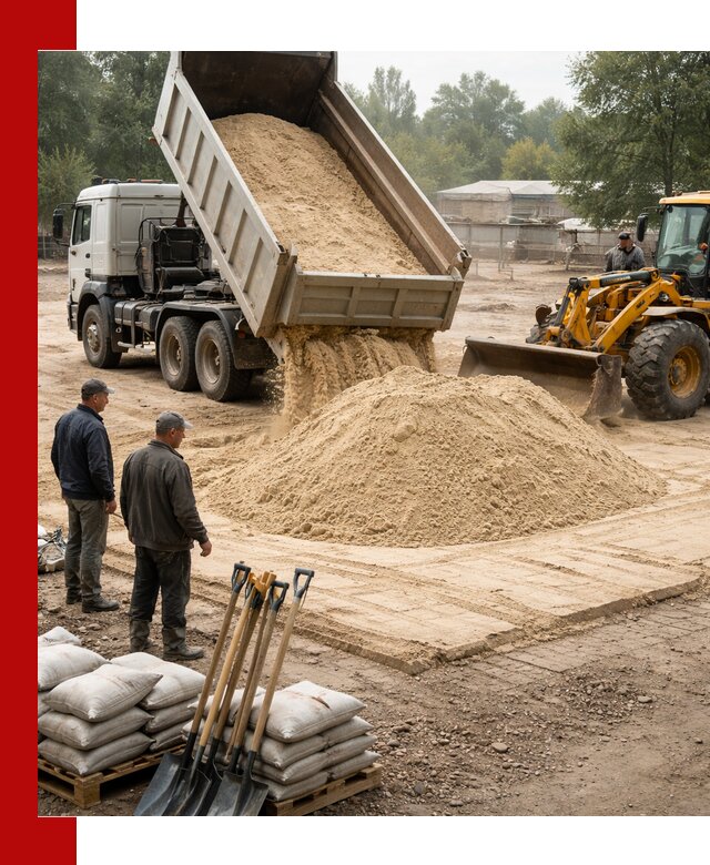 Доставка мытого песка в Зиме с самосвалами по выгодной цене