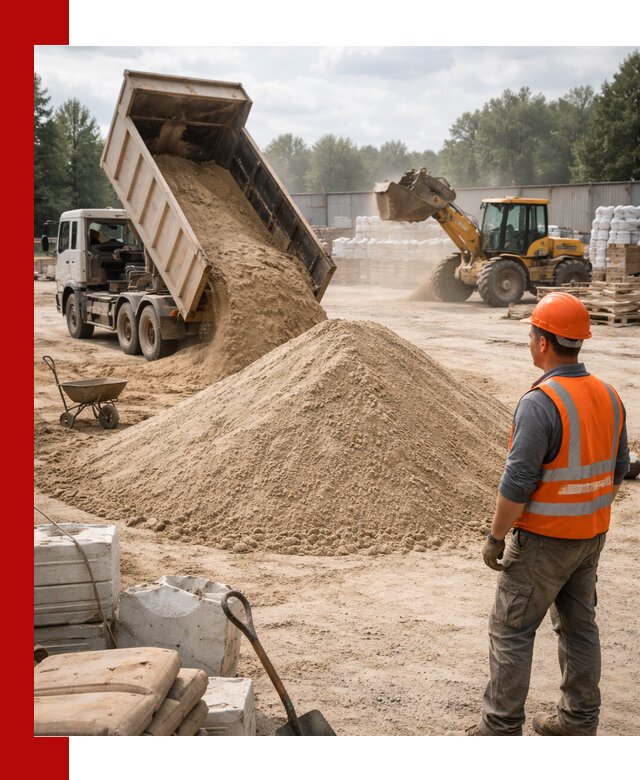 Доставка строительного песка с самосвалом в Зиме