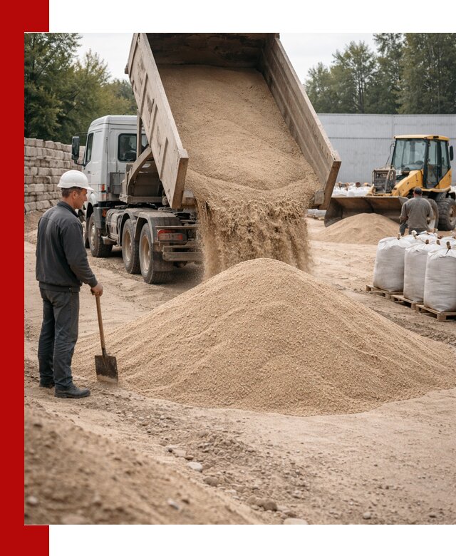 Кварцевый песок фракция 0–3 мм с доставкой в Зиме