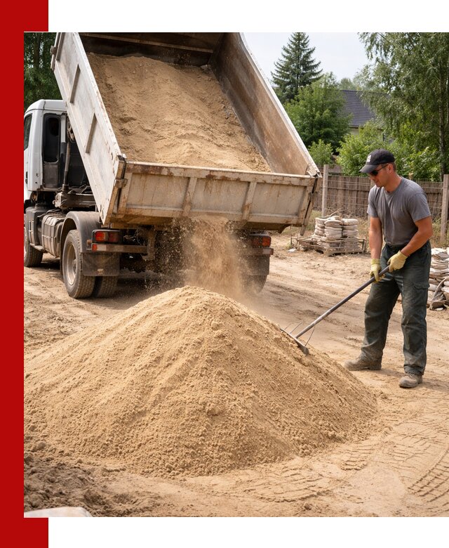 Доставка сухого песка самосвалами в Зиме