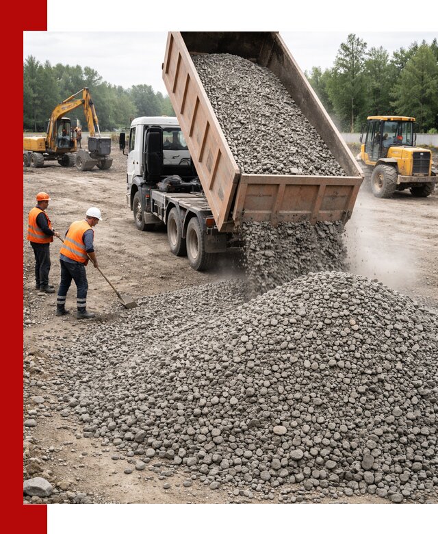 Доставка гравия фракции 40-70 в Зиме оптом и в розницу