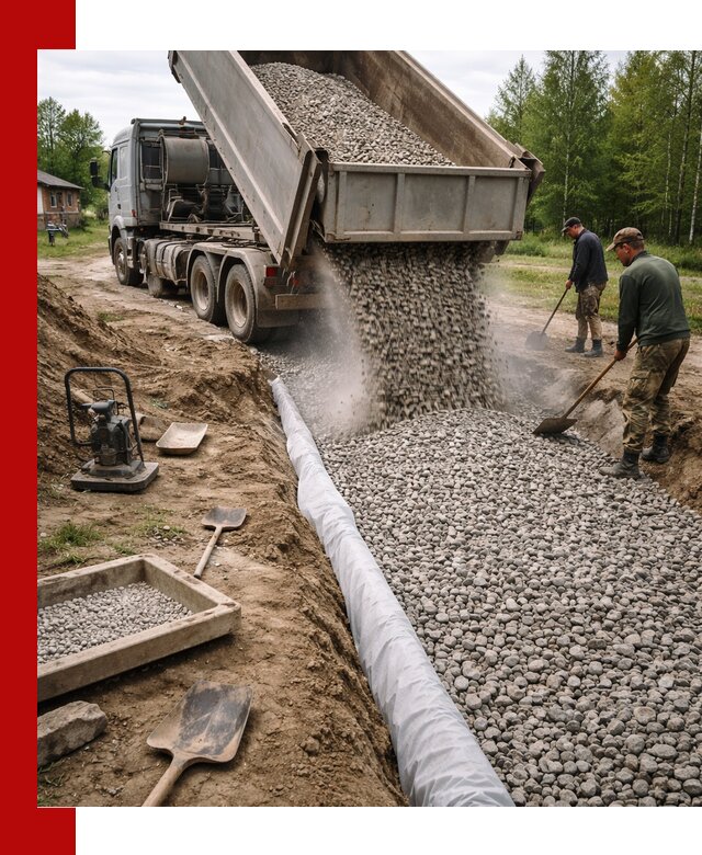 Гравий для дренажа с доставкой в Зиме качественный и недорогой