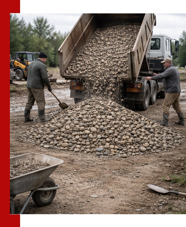 Доставка гальки речной оптом и в розницу в Зиме