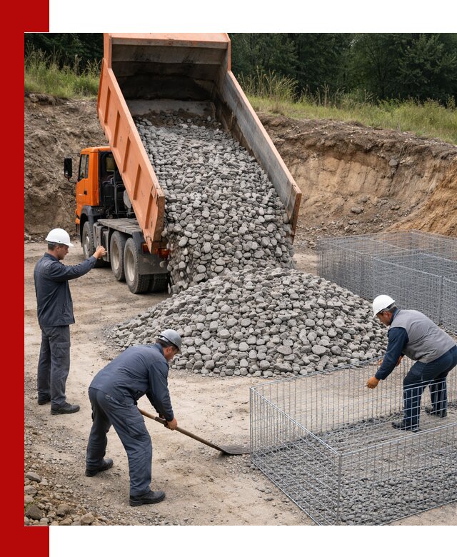 Камень для габионов с доставкой в Зиме быстро и надёжно