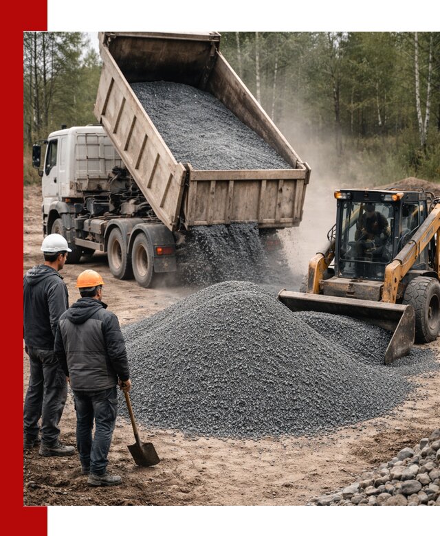 Гранитный отсев 0-5 с доставкой и разгрузкой в Зиме