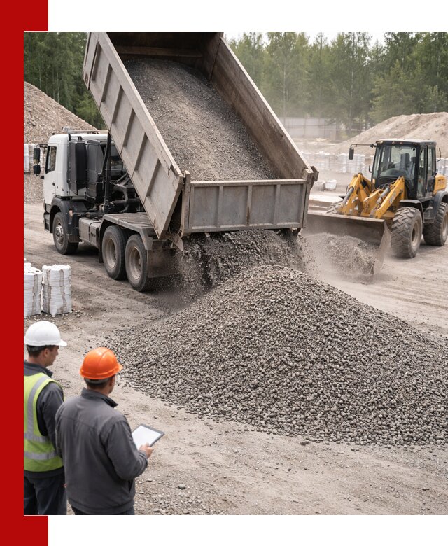 Доставка и продажа гранитного отсева 0-10 в Зиме