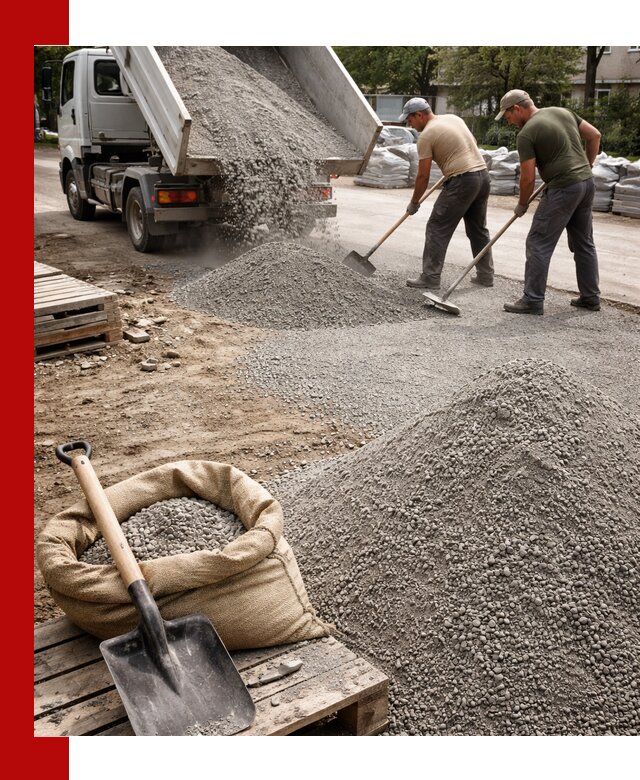 Отсев для тротуарной плитки в Зиме — доставка и укладка