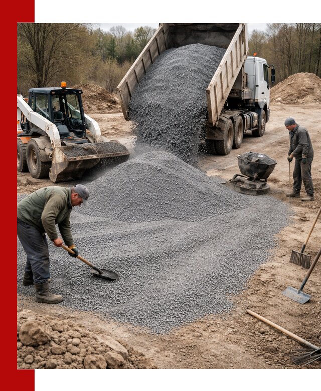 Отсев для подсыпки в Зиме — доставка и подсыпка на участок