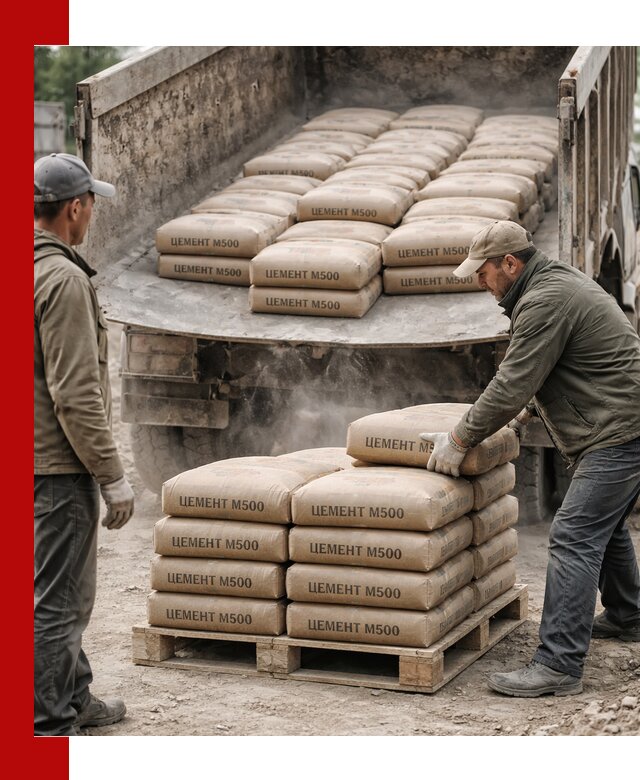 Цемент М500 с доставкой самосвалом в Зиме