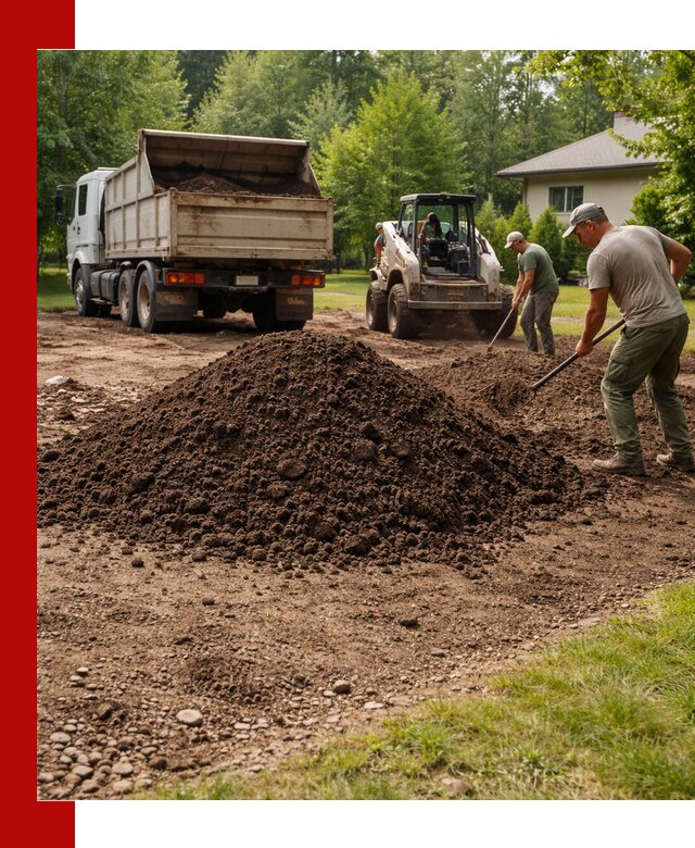 Доставка и укладка грунта для газона в Зиме
