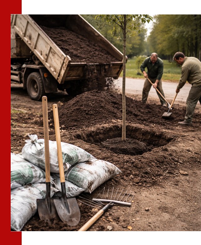 Грунт для посадки деревьев в Зиме — доставка и подготовка почвы