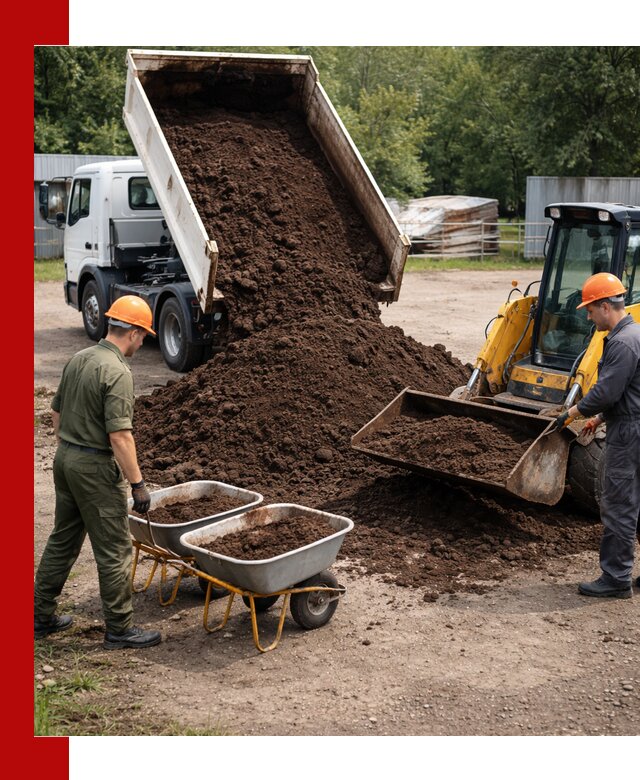 Доставка торфо-земляной смеси в Зиме для огорода и ландшафта