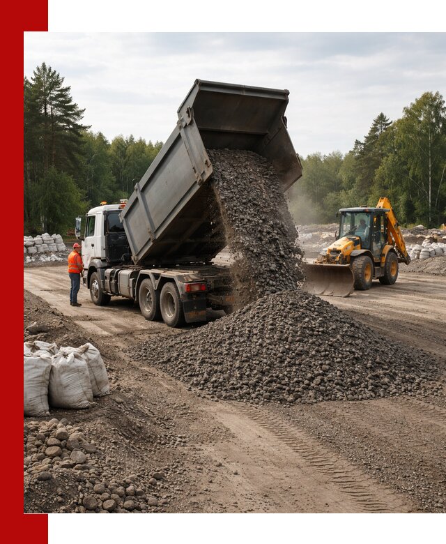 Доставка дробленого асфальта в Зиме для дорожных работ