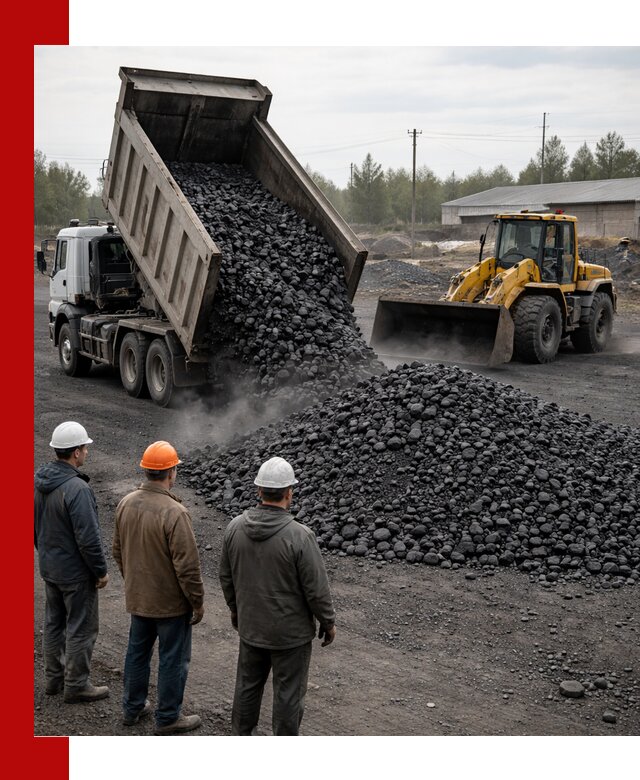 Доставка угля антрацита в Зиме с самосвалами и погрузкой