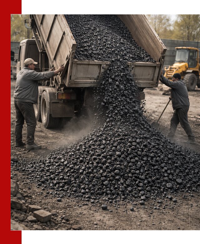 Доставка угля семечка самосвалами в Зиме