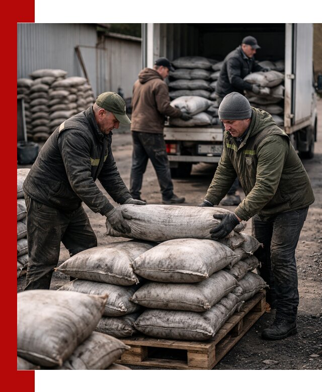 Доставка угля в мешках по выгодным ценам в Зиме