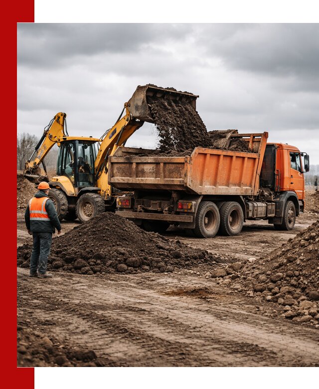Вывоз грунта и строительного мусора в Зиме грузовыми самосвалами