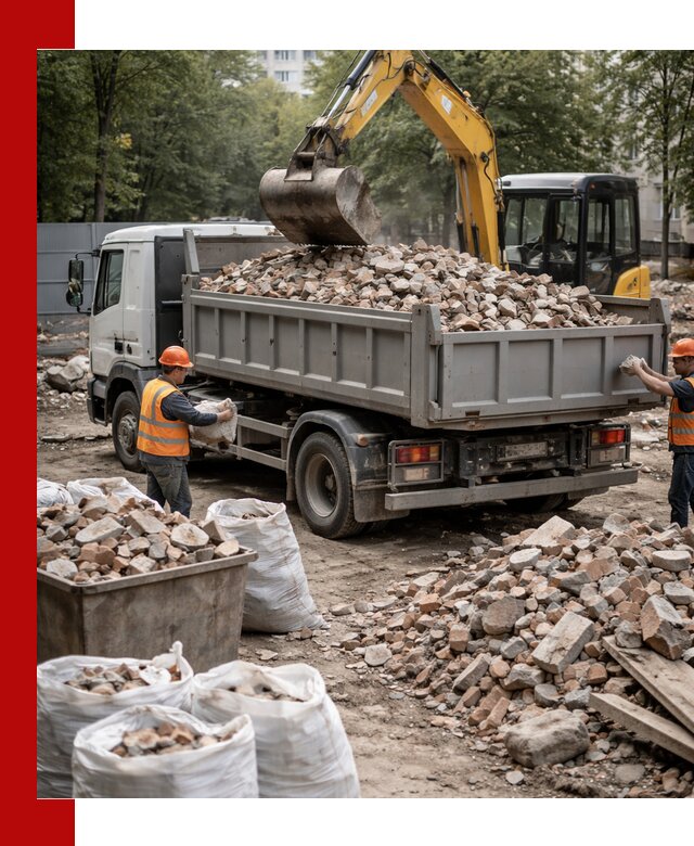 Вывоз строительного мусора в Зиме с самосвалами и контейнерами